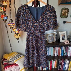 Cottagecore Floral Madewell Midi Dress Romantic Prairie Summer Size 4